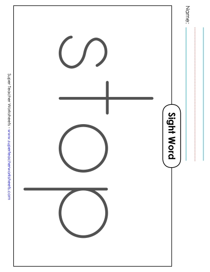 Big Trace: Stop (Printable PDF Worksheet)