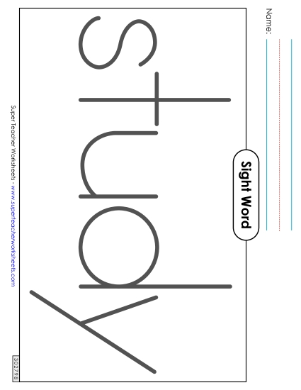 Big Trace: Study (Printable PDF Worksheet)