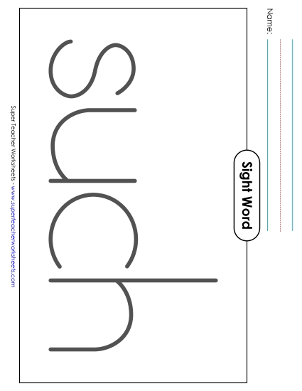 Big Trace: Such (Printable PDF Worksheet)