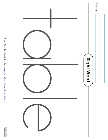 Big Trace: Table (Printable PDF Worksheet)