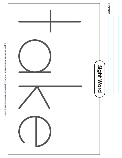 Big Trace: Take (Printable PDF Worksheet)