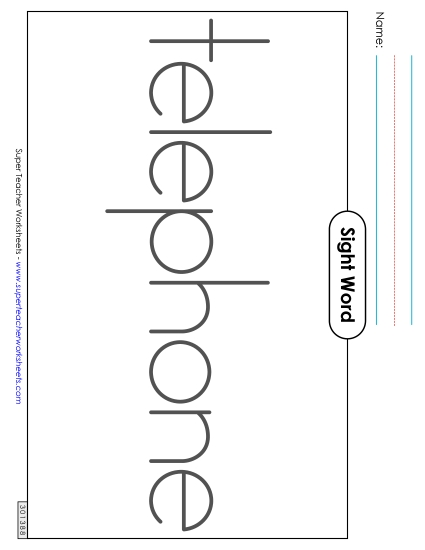 Big Trace: Telephone (Printable PDF Worksheet)