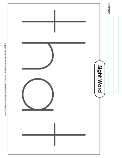 Big Trace: That (Printable PDF Worksheet)