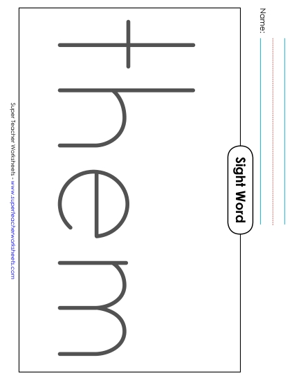 Big Trace: Them (Printable PDF Worksheet)