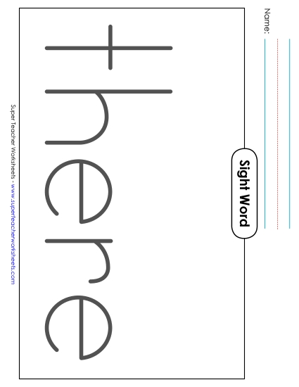 Big Trace: There (Printable PDF Worksheet)