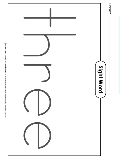 Big Trace: Three (Printable PDF Worksheet)