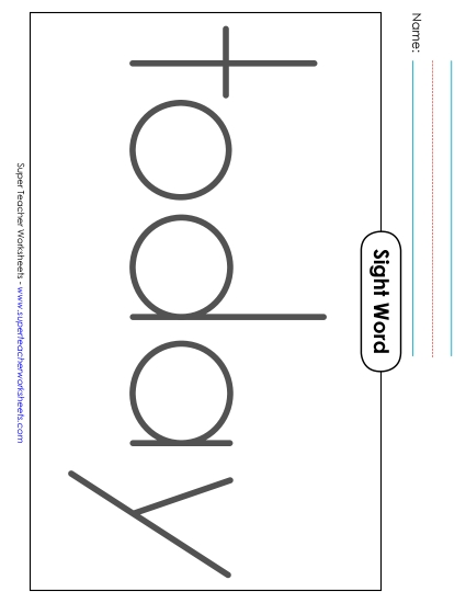 Big Trace: Today (Printable PDF Worksheet)