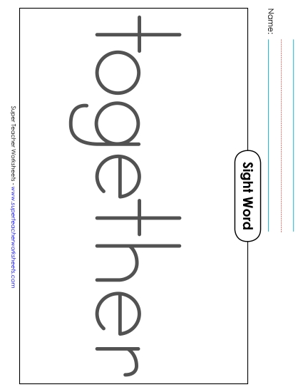 Big Trace: Together (Printable PDF Worksheet)