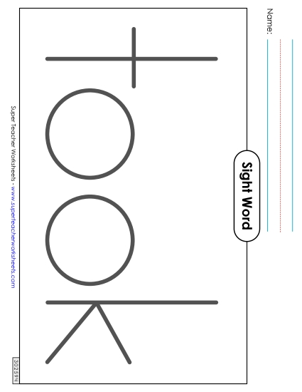 Big Trace: Took (Printable PDF Worksheet)