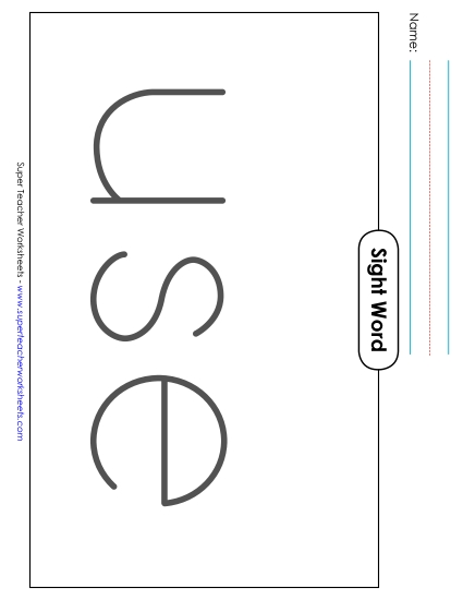 Big Trace: Use (Printable PDF Worksheet)