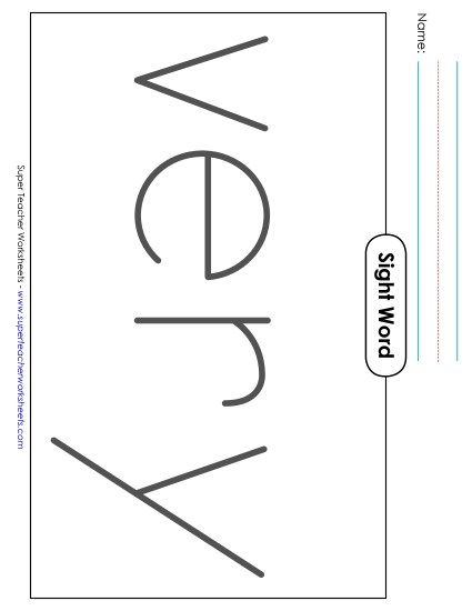 Big Trace: Very (Printable PDF Worksheet)