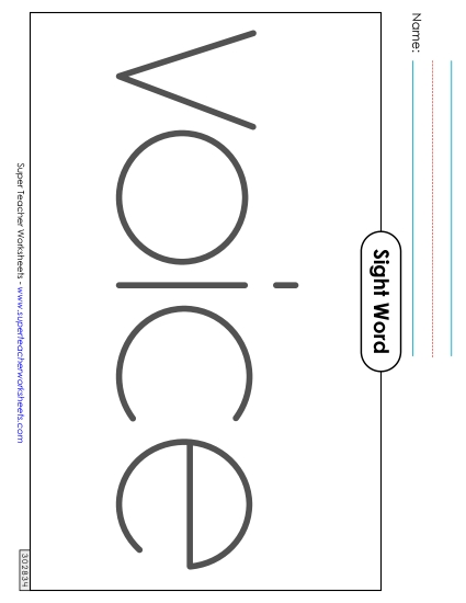 Big Trace: Voice (Printable PDF Worksheet)