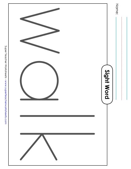 Big Trace: Walk (Printable PDF Worksheet)