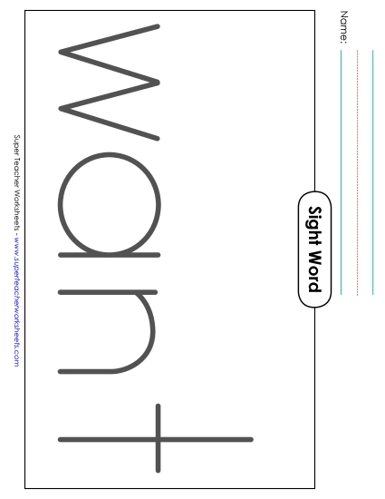 Big Trace: Want (Printable PDF Worksheet)