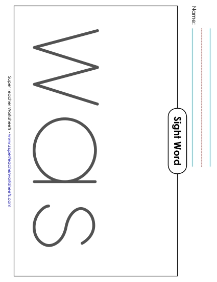 Big Trace: Was (Printable PDF Worksheet)