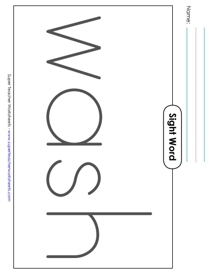 Big Trace: Wash (Printable PDF Worksheet)