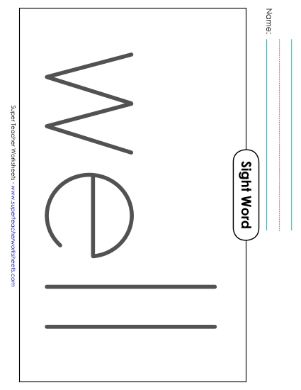 Big Trace: Well (Printable PDF Worksheet)