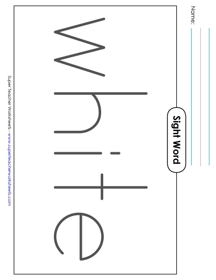 Big Trace: White (Printable PDF Worksheet)