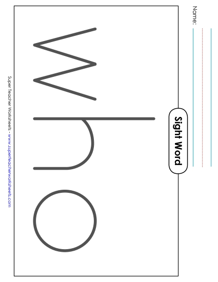 Big Trace: Who (Printable PDF Worksheet)