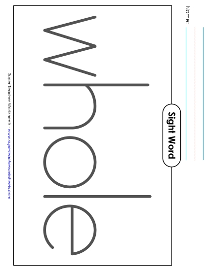 Big Trace: Whole (Printable PDF Worksheet)