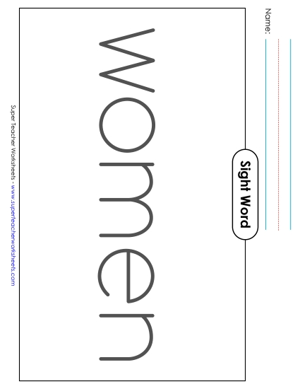 Big Trace: Women (Printable PDF Worksheet)