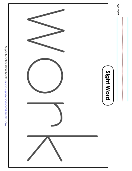 Big Trace: Work (Printable PDF Worksheet)