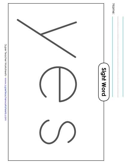 Big Trace: Yes (Printable PDF Worksheet)