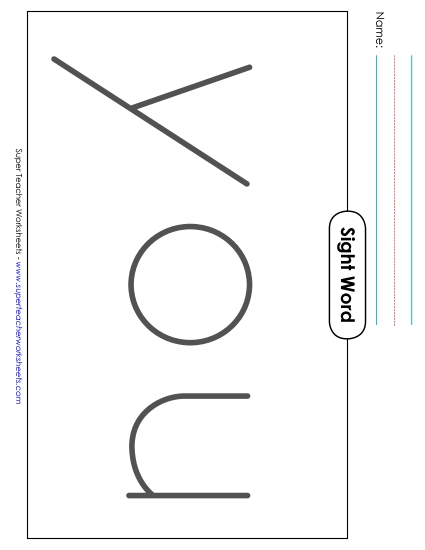 Big Trace: You (Printable PDF Worksheet)