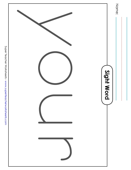 Big Trace: Your (Printable PDF Worksheet)