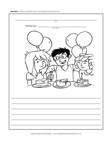 Story Pictures - Birthday Trio (Printable PDF Worksheet)