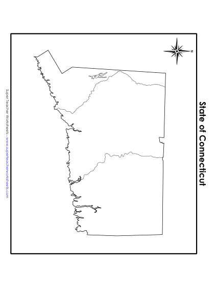 Maps - Blank Connecticut Map (No Bordering States) (Printable PDF Worksheet)