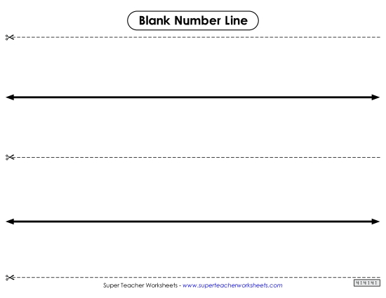 Number Lines - Blank Number Line (Small, No Hash Marks) (Printable PDF Worksheet)