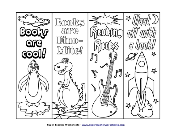 Teacher Helpers - Bookmarks for Kids (Printable PDF Worksheet)