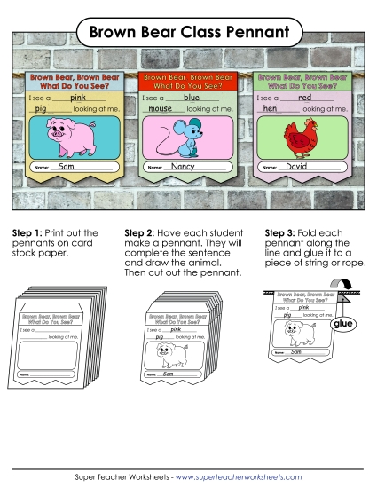 Picture Books - Brown Bear, Brown Bear, What Do You See? (Printable PDF Worksheet)