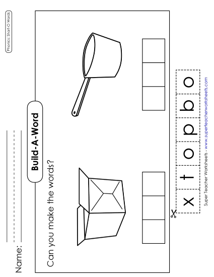 Cut & Glue Activities - Build-a-Word: Box & Pot (Printable PDF Worksheet)