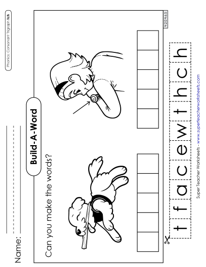 Cut-and-Glue Activities - Build-A-Word: Fetch and Watch (Printable PDF Worksheet)