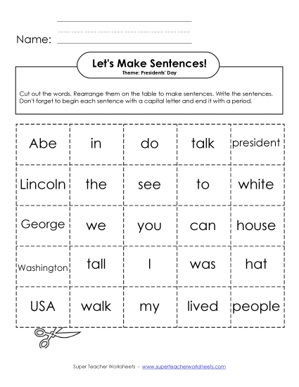 Early Literacy - Build Sentences (Cards) (Printable PDF Worksheet)