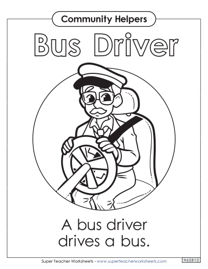 Anchor Chart / Coloring Pages - Bus Driver (Printable PDF Worksheet)