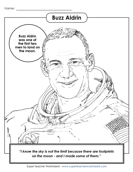 Buzz Aldrin (Printable PDF Worksheet)