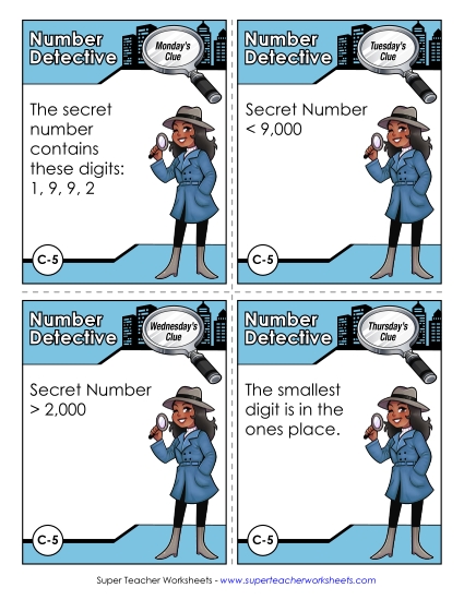 3rd Grade - C5 - Two Thousand, Nine Hundred Ninety-One (Printable PDF Worksheet)