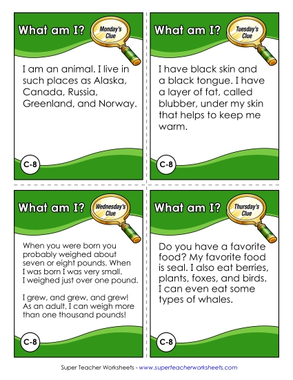 3rd Grade - C8 - Polar Bear (Printable PDF Worksheet)