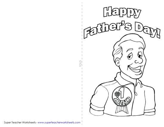 Cards for Fathers - Card: #1 Dad (Printable PDF Worksheet)