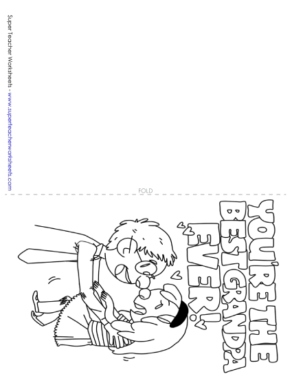 Make Gifts for Grandpas - Card: Best Grandpa (Printable PDF Worksheet)