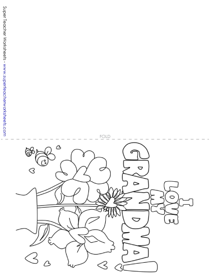 For Grandmas - Card: Flowers from Grandma (Printable PDF Worksheet)