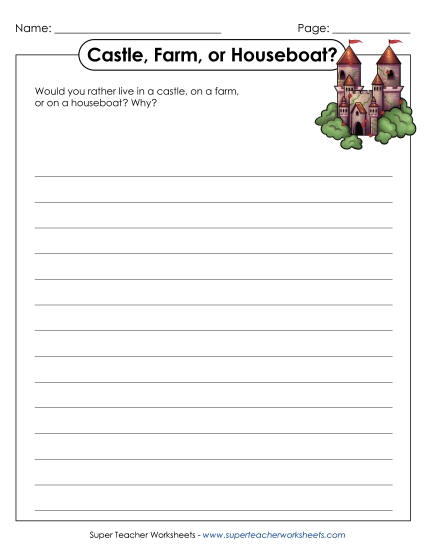 Castle, Houseboat, or Farm? (Printable PDF Worksheet)