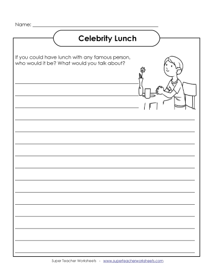 Celebrity Lunch (Printable PDF Worksheet)