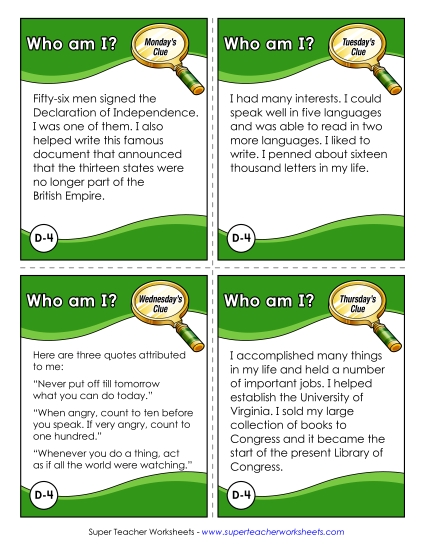 Challenge Puzzles - Challenge - Jefferson (Printable PDF Worksheet)