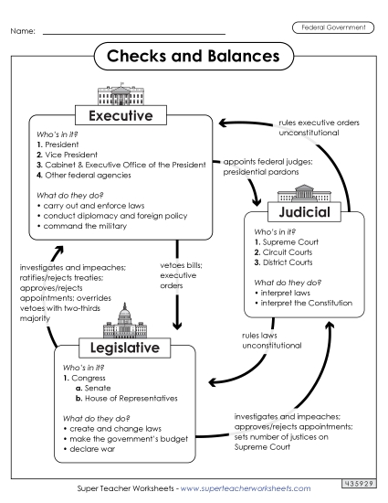 Worksheets - Checks and Balances Anchor Chart (Printable PDF Worksheet)