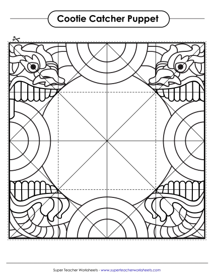 Holidays  - Chinese Dragon Cootie Catcher (Printable PDF Worksheet)