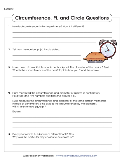 Circle Questions (Printable PDF Worksheet)